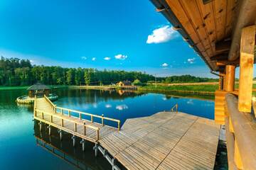 Фото номера Вилла с 3 спальнями Загородные дома GuestHouse on the Lake with Bathhouse 70 km from Kiev г. Makariv 19