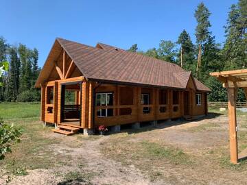 Фото номера Шале с двумя спальнями Загородные дома GuestHouse on the Lake with Bathhouse 70 km from Kiev г. Makariv 3