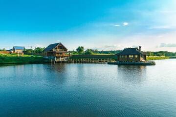 Фото номера Вилла с 3 спальнями Загородные дома GuestHouse on the Lake with Bathhouse 70 km from Kiev г. Makariv 7